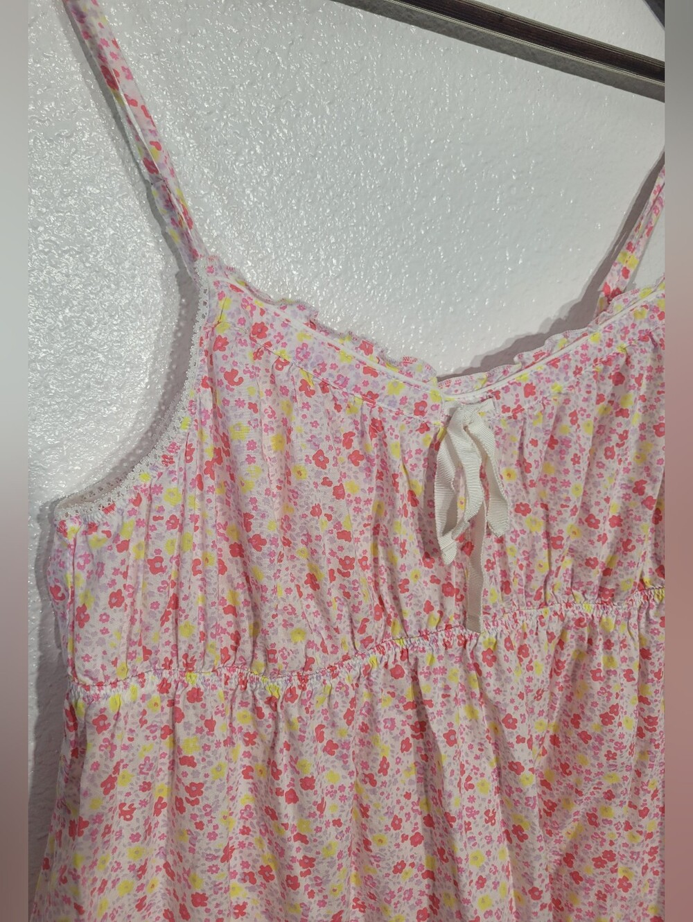 Victoria's Secret Floral Cotton Babydoll Chemise Nightgown Pink Large L Sleep - Picture 4 of 7